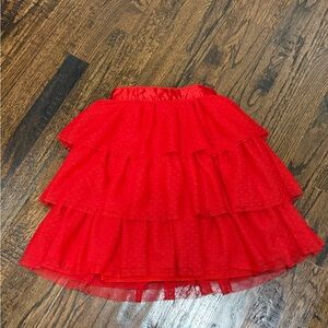 Girls Janie and Jack red ruffle tutu skirt size 6